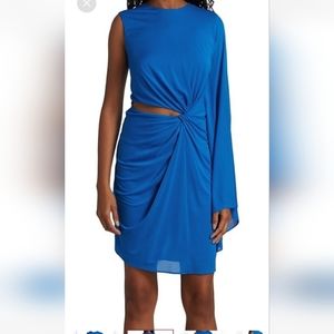 Halston Daniela Jersey Twisted Mini Dress